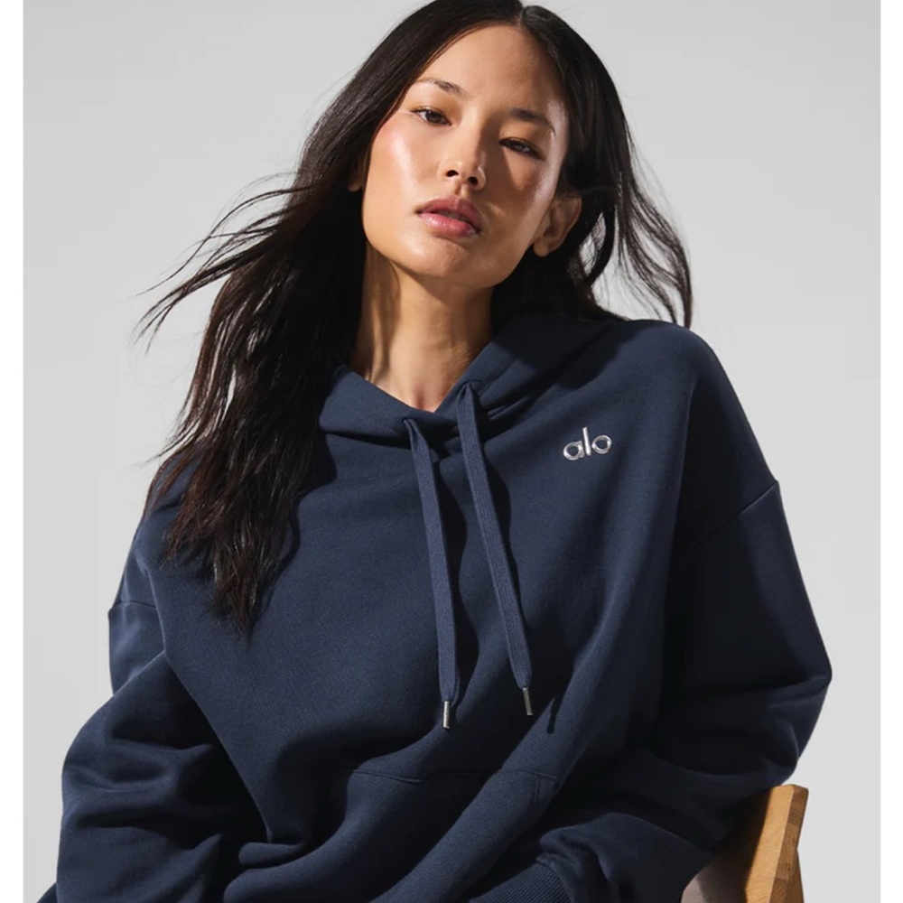 ALO Yoga Accolade Navy Blue Hoodie, Size Small - Picture 10 of 10